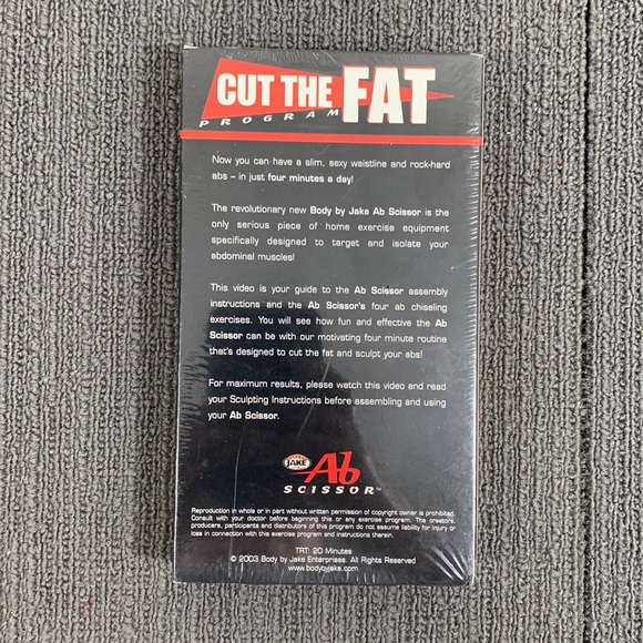 Cut The Fat Program: Video Guide (VHS, 2003) Body By Jake Ab Scissor New - Picture 7 of 10